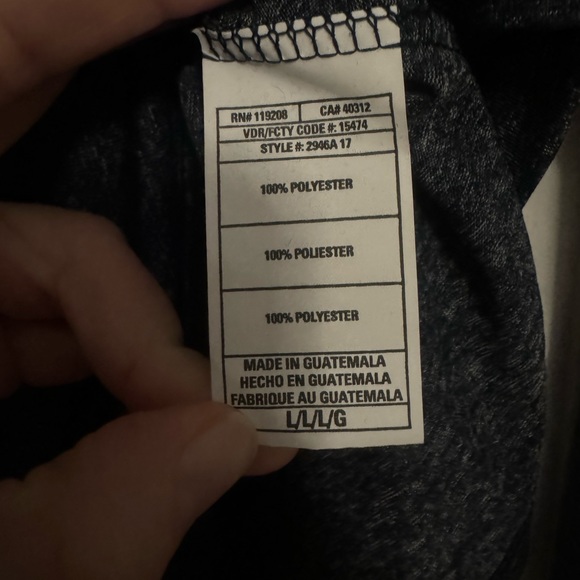 Adidas Heather Navy Long Sleeve Performance Tee - Picture 5 of 5